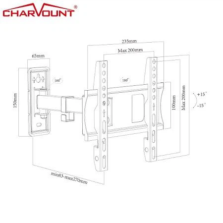 wall mount tv bracket swivel (2)