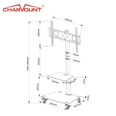 tv trolley on wheels-2