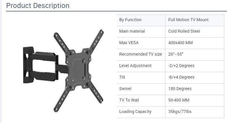 full motion tv hanger