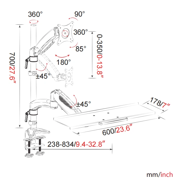 full motion desk monitor mount