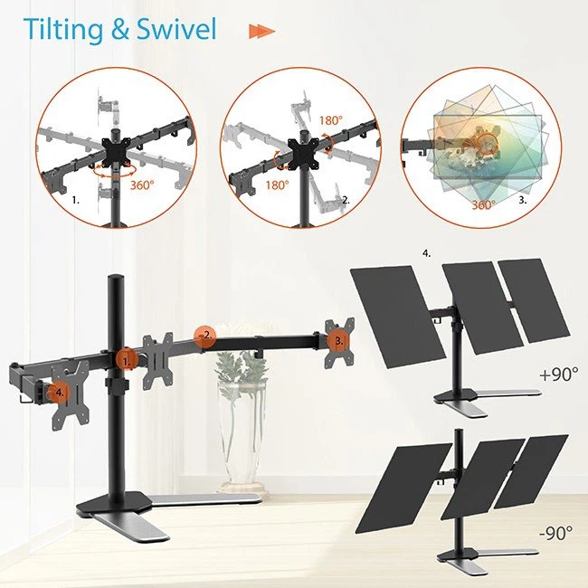 3 Monitor Desk Stand