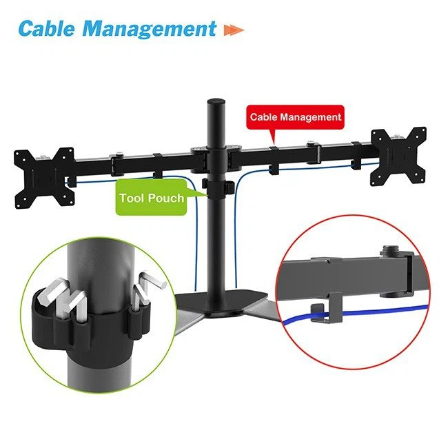 Dual Monitor Adjustable Desk Mount