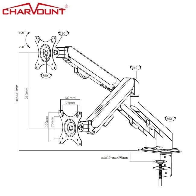 Dual Vesa Mount Monitor Arm