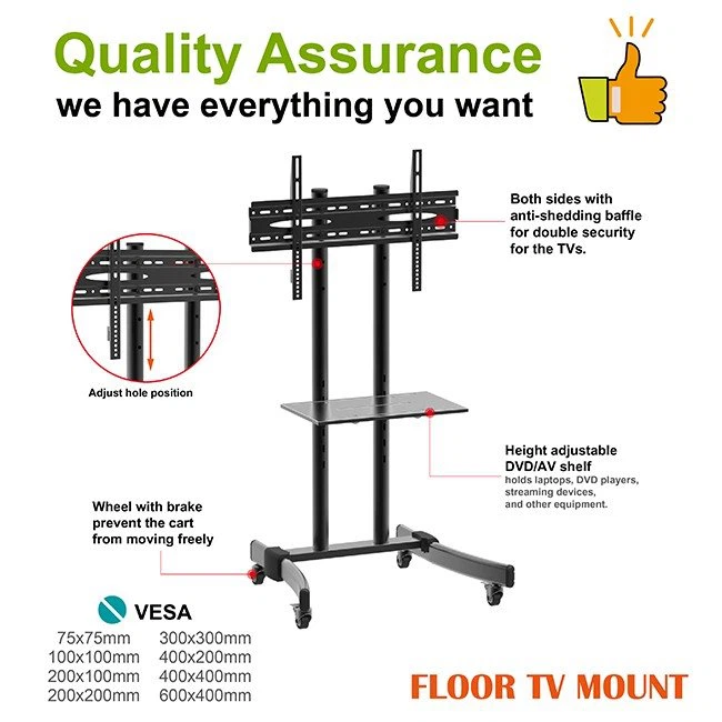 Heavy Duty Mobile TV Stand 55 Inch