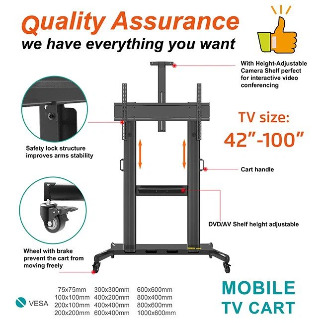 Heavy Duty Mobile TV Stand 75 Inch