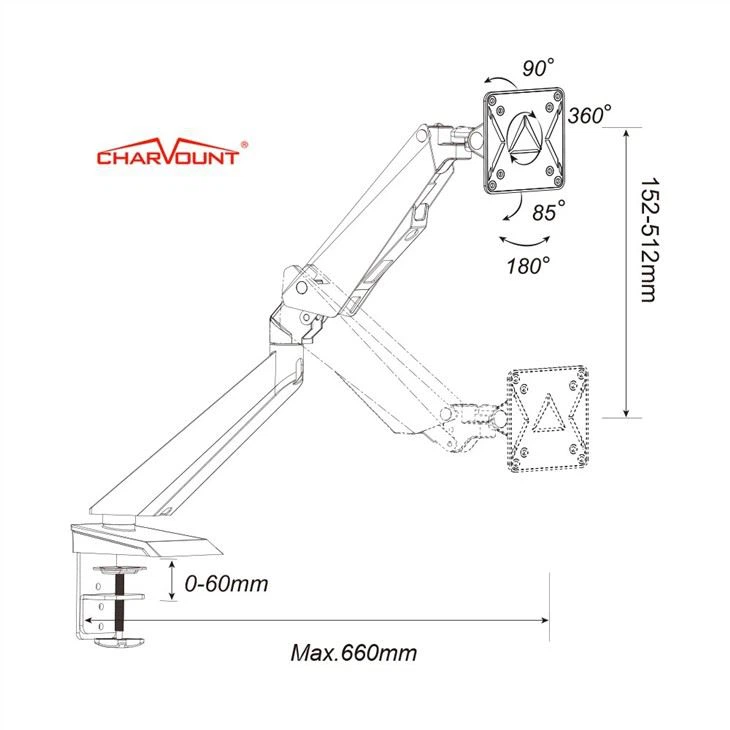 Gaming Gas Spring Monitor Arm